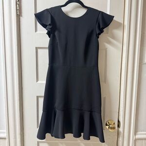JAYGODFREY Black Dress with Flutter Sleeves and Open Back NWT